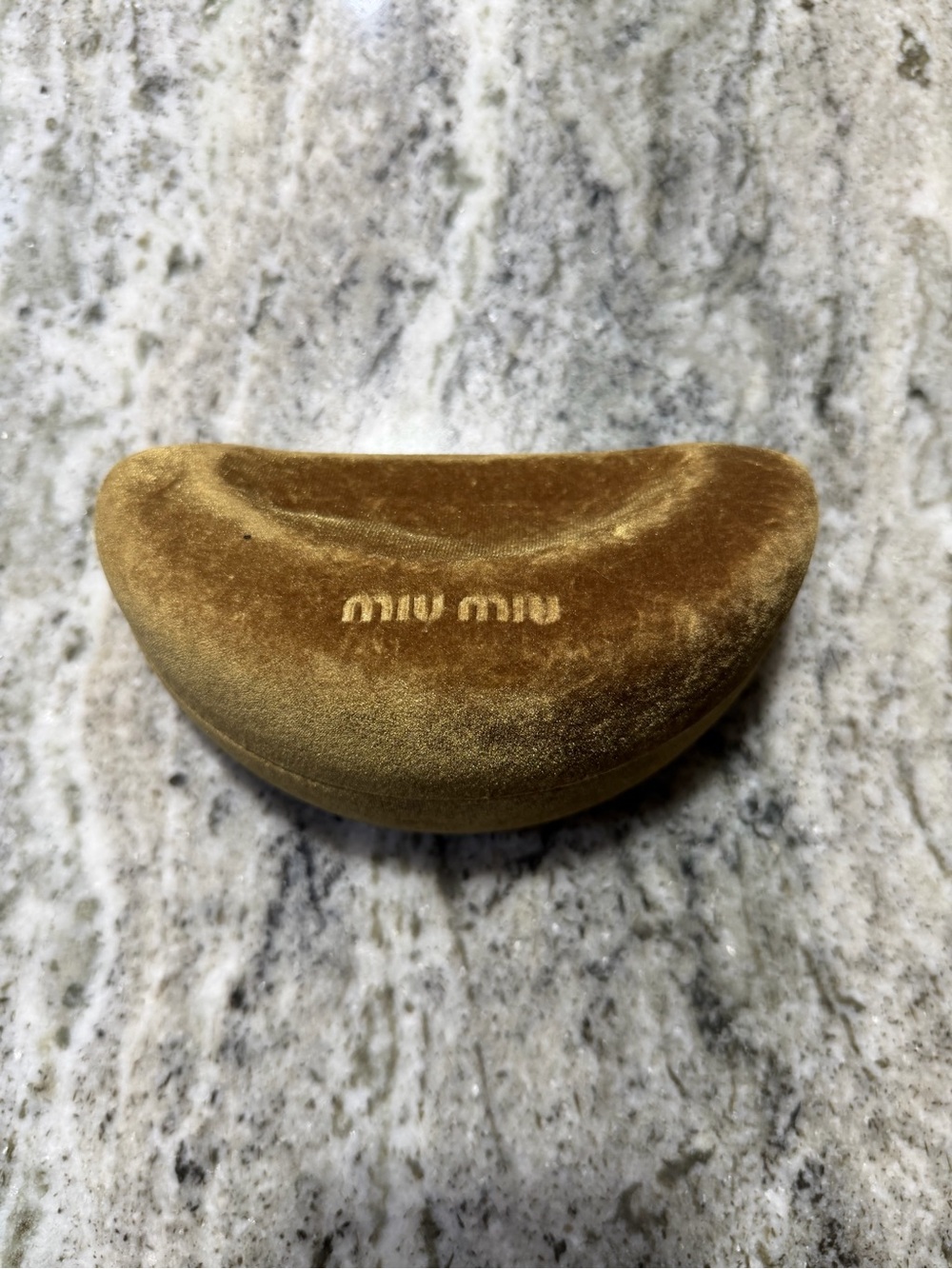 Miu Miu Velvet Sunglasses Case in Golden